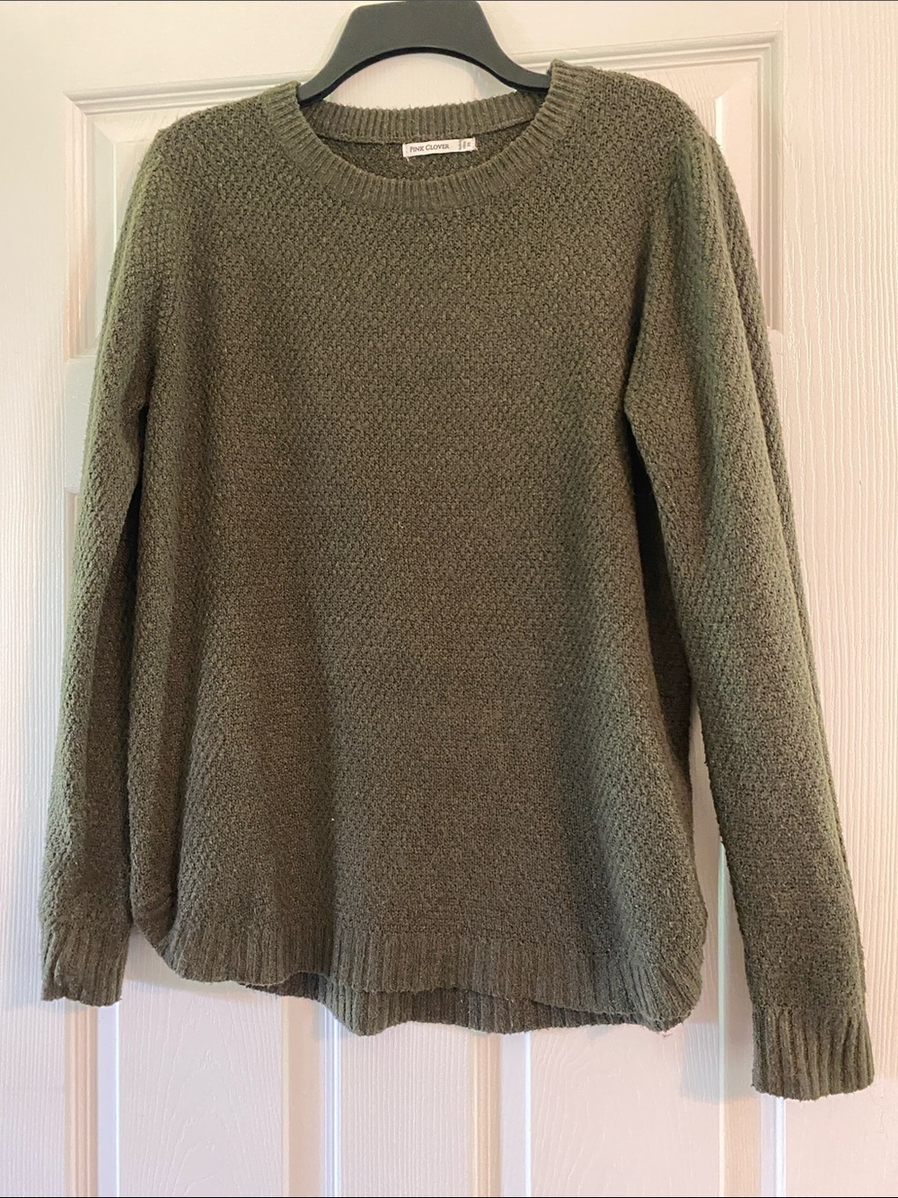 Pink Clover Olive Green Crewneck Sweater